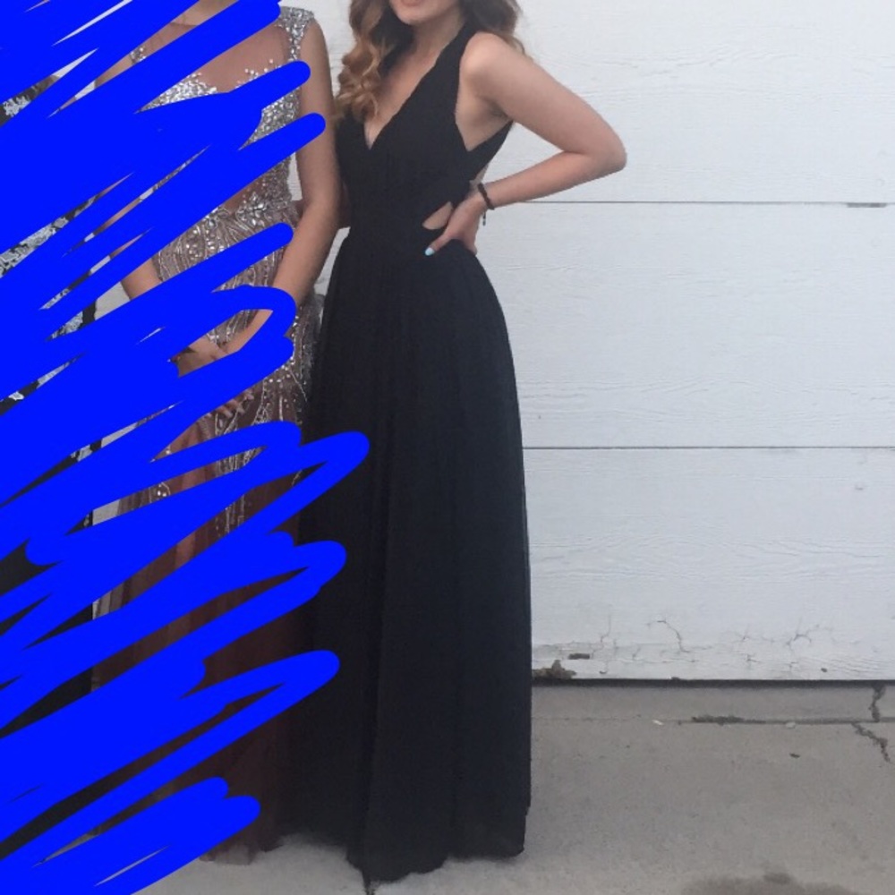 Windsor black tulle prom dress